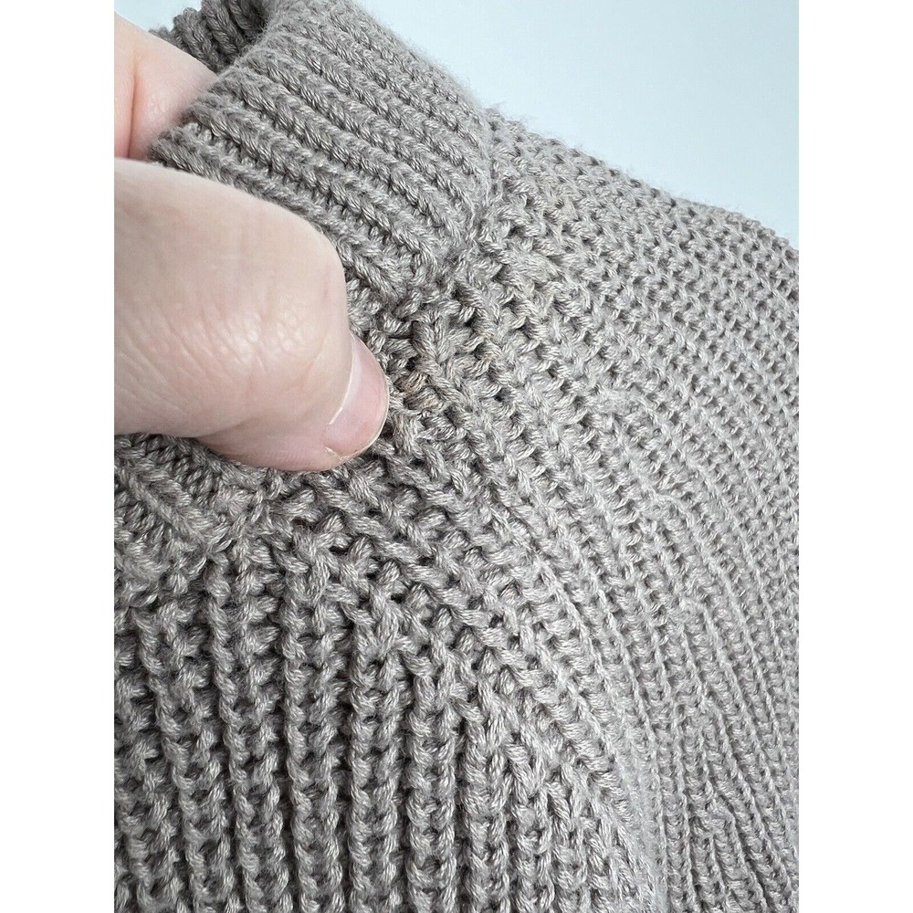 Evereve Sweater Womens XS Tan Pullover Chunky Knit Crew Neck Minimalist Casual - Picture 9 of 16